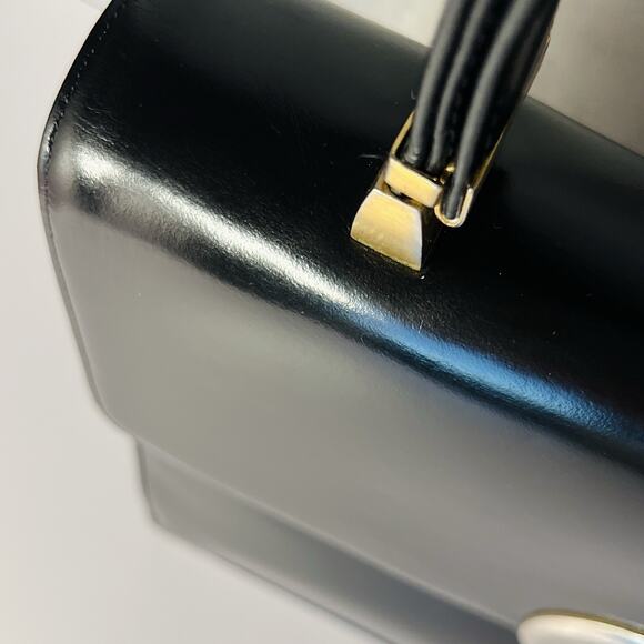 Vintage 1960s Koret Structured Leather Bag Minimalist Collectible Mint Condition - Picture 10 of 16